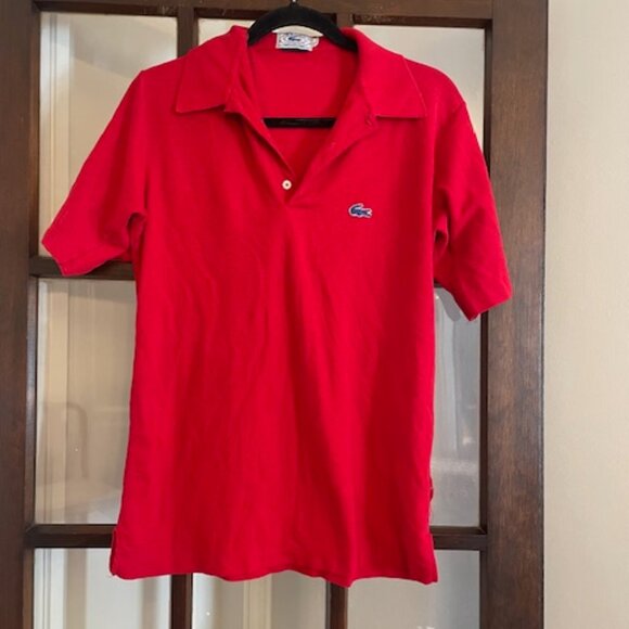 Lacoste Vintage Red Polo Shirt, Size Large - Picture 1 of 5